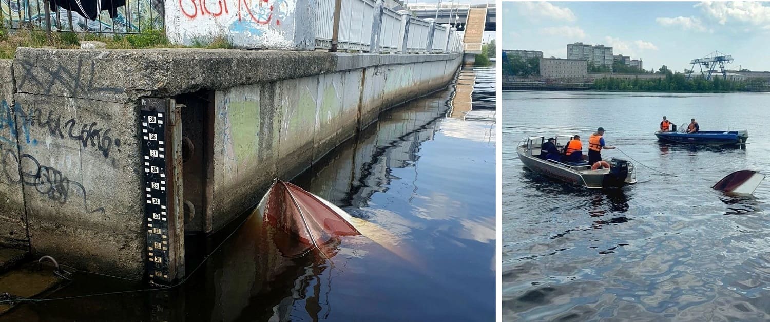 В Череповце утонула лодка